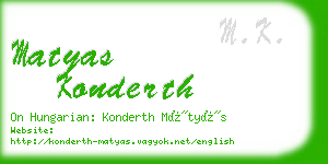 matyas konderth business card